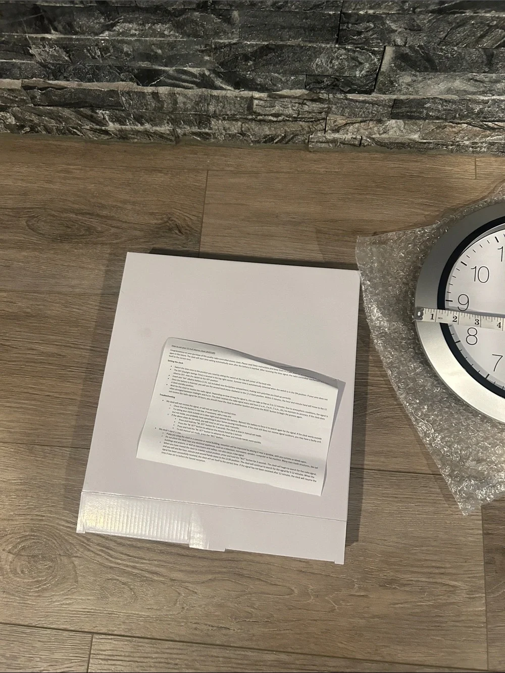NWT 12” Modern Silver Wall Clock with White Face